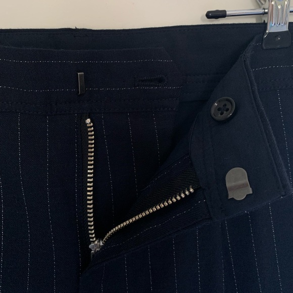 BLDWN Pinstripe Trouser Sz 30 Sato Navy Striped Tencel Cotton Wool Pants NWT - Picture 6 of 12